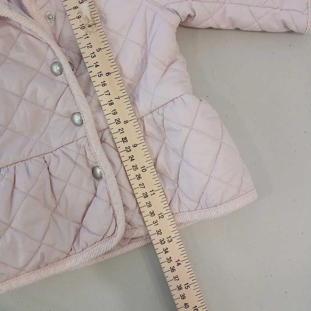 Ralph Lauren Quilted Jacket Baby 6M Pink Peplum Button Front Preppy